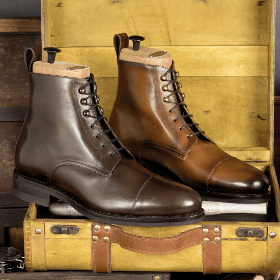 Lace-Up Leather Boots